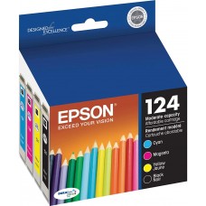 EPSON T124 DURABrite Ultra -Ink Standard Capacity Black & Color -Cartridge Combo Pack (T124120-BCS) - 010343876538