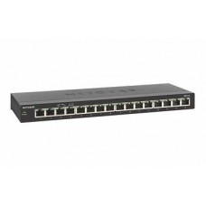 NETGEAR 16-Port Gigabit Ethernet Unmanaged Switch (GS316) – Desktop, Fanless Housing (606449113129)